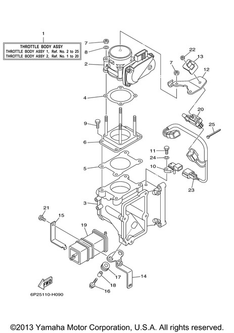 Yamaha Throttle Body Assembly | 6P2-13750-00-00