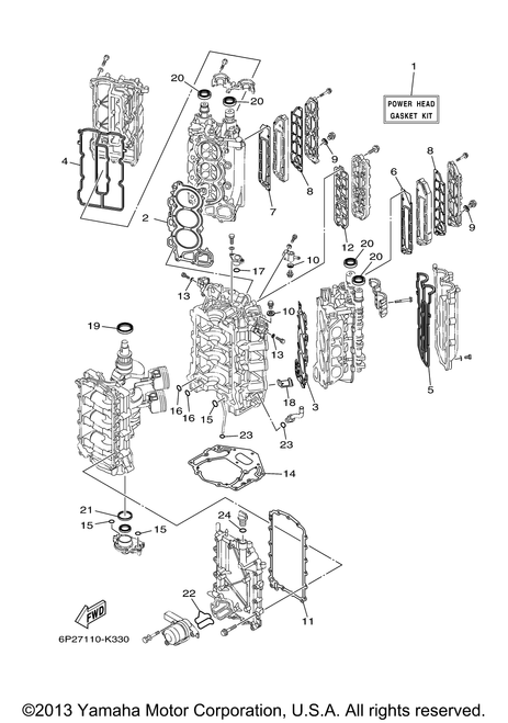 Yamaha Power Head Gasket Kit | 6P2-W0001-01-00