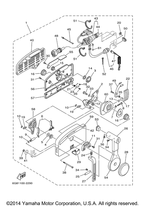 Yamaha Cover, Control Lever | 703-48224-00-00
