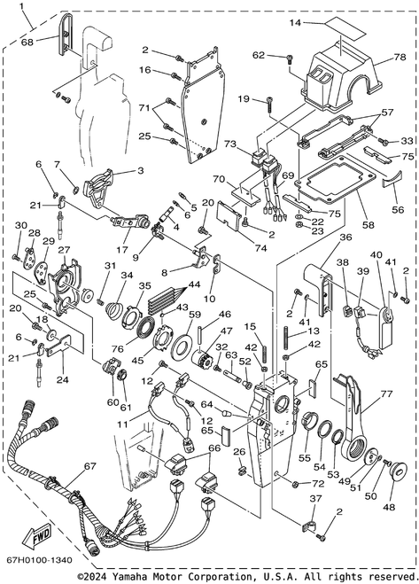 Yamaha Trim & Tilt Switch Assembly | 704-82563-31-00