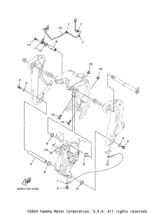 Yamaha Pin, Upper Shock M | 6KW-43126-00-00 - RJ Nautical