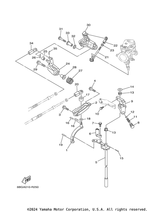 ヤマハ　YJ2（60CC）　パーツリスト　　② Yamaha Joint, Link 2 | 682-41237-00-00 - RJ Nautical