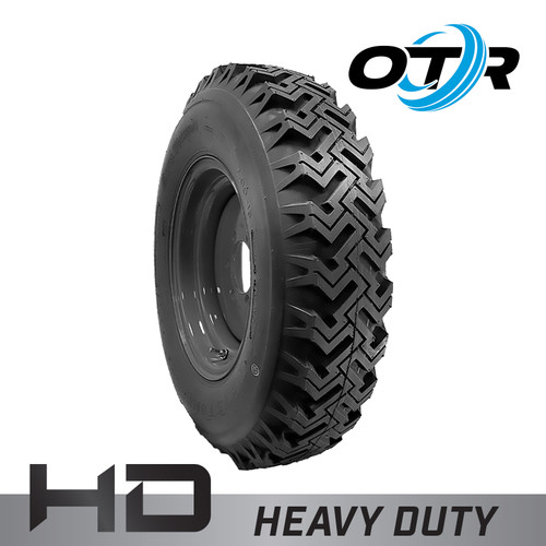 Bobcat S205 - 7.50x16 (7.50-16) OTR 10-Ply Skid Steer Heavy Duty Tire Mounted on Gloss Black Rims