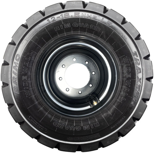 12x16.5 (12-16.5) MWE 14-Ply Skid Steer Heavy Duty Tire Mounted on Rims