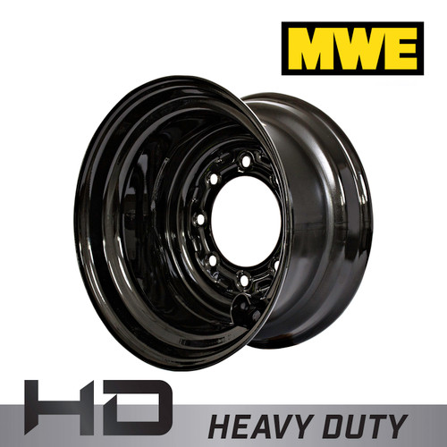 Mustang 2076 - Gloss Black 8 Bolt Hole Rim/Wheel for 12-16.5 Skid Steer Tires