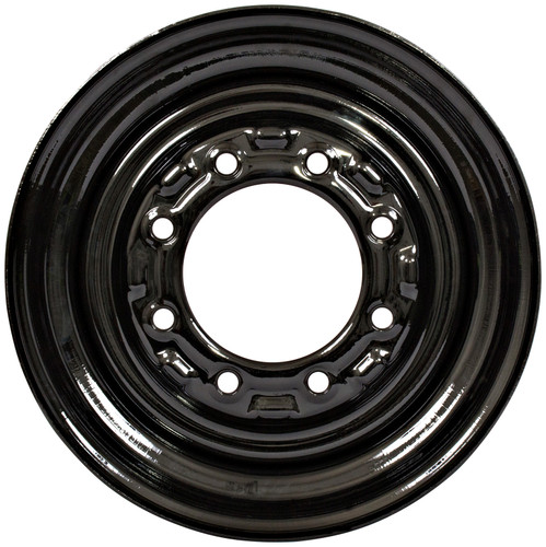 Mustang 2076 - Gloss Black 8 Bolt Hole Rim/Wheel for 12-16.5 Skid Steer Tires
