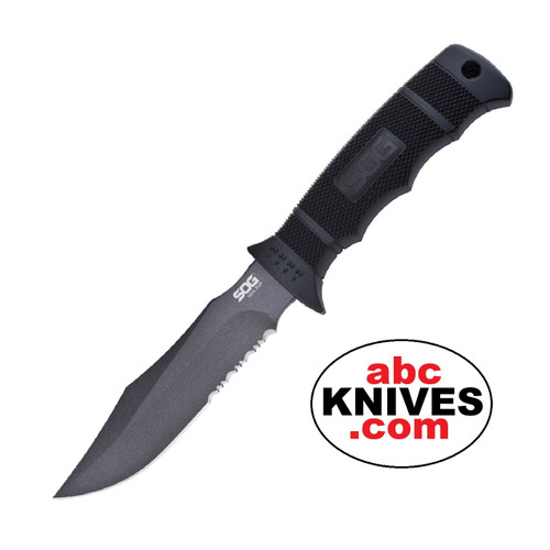 Hero SOG Seal Pup Fixed Bowie Knife – Black AUS-8 Blade with Black GFN Handle SKU: SOG-M37K