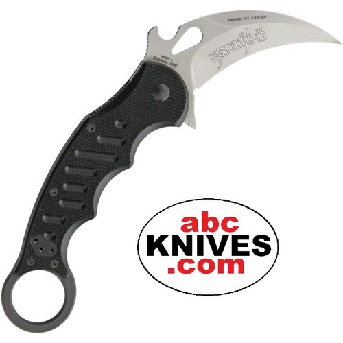 Hero – Fox Tactical Stonewash N690Co Black G10 Folding Karambit open showing stonewashed curved blade, black G10 handle, and integrated finger ring Hero – Fox Tactical Stonewash N690Co Black G10 Folding Karambit open showing stonewashed curved blade, black G10 handle, and integrated finger ring