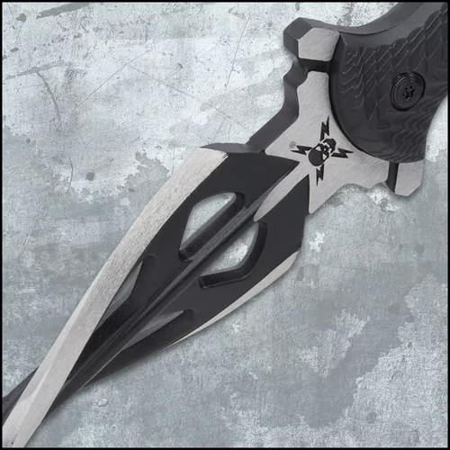 M48 Tsunami Black & Silver 2Cr13 Fixed Dagger | abcKNIVES.com