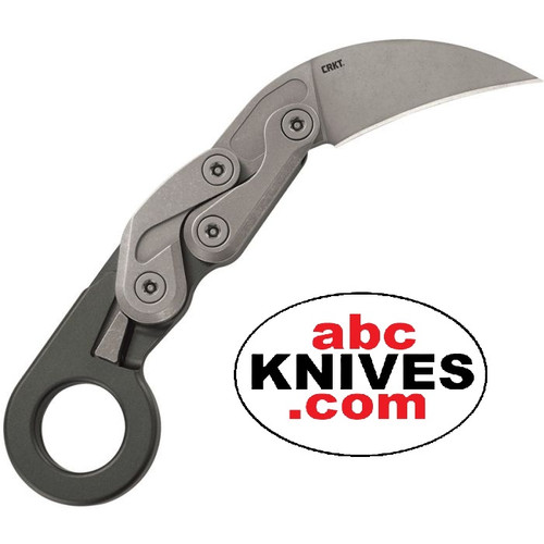 Hero – CRKT Provoke Kinematic Stonewashed D2 Grey Aluminum Folding Karambit fully open on the folding side, showcasing the Kinematic® deployment mechanism, stonewashed D2 blade, and hard-anodized gray aluminum handle with finger ring Hero – CRKT Provoke Kinematic Stonewashed D2 Grey Aluminum Folding Karambit fully open on the folding side, showcasing the Kinematic® deployment mechanism, stonewashed D2 blade, and hard-anodized gray aluminum handle with finger ring