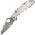 Spyderco Delica 4 Damascus Titanium Lockback Folding Pocket Knife shown open non clipside with Damascus steel blade extended and bead blast titanium handle visible