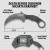 Death Before Dishonor Black 3Cr13 Black Micarta Fixed Karambit shown with full specifications and measurements layout displaying both the unsheathed knife and sheathed knife configuration