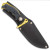 Sheathed Bowie - Black Legion Solar Gold bowie/tanto in its fitted sheath, showing blade coverage and sheath retention