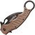 Fox Tactical Black N690Co Cobalt Vanadium Dark Earth G10 Folding Karambit shown closed with dark earth G10 handle non-clip side visible