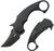 Kubey Jaw Sand Black Stonewash 14C28N Sandvik Black G10 Tanto Folding Karambit shown open non clip side and closed clip side side-by-side comparison