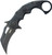 Kubey Mini Wrath Black Stonewash 14C28N Sandvik Black G10 Folding Karambit shown open with pocket clip side visible