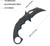 Kubey Mini Wrath Black Stonewash 14C28N Sandvik Black G10 Folding Karambit shown open with specifications displayed and non-clip side visible