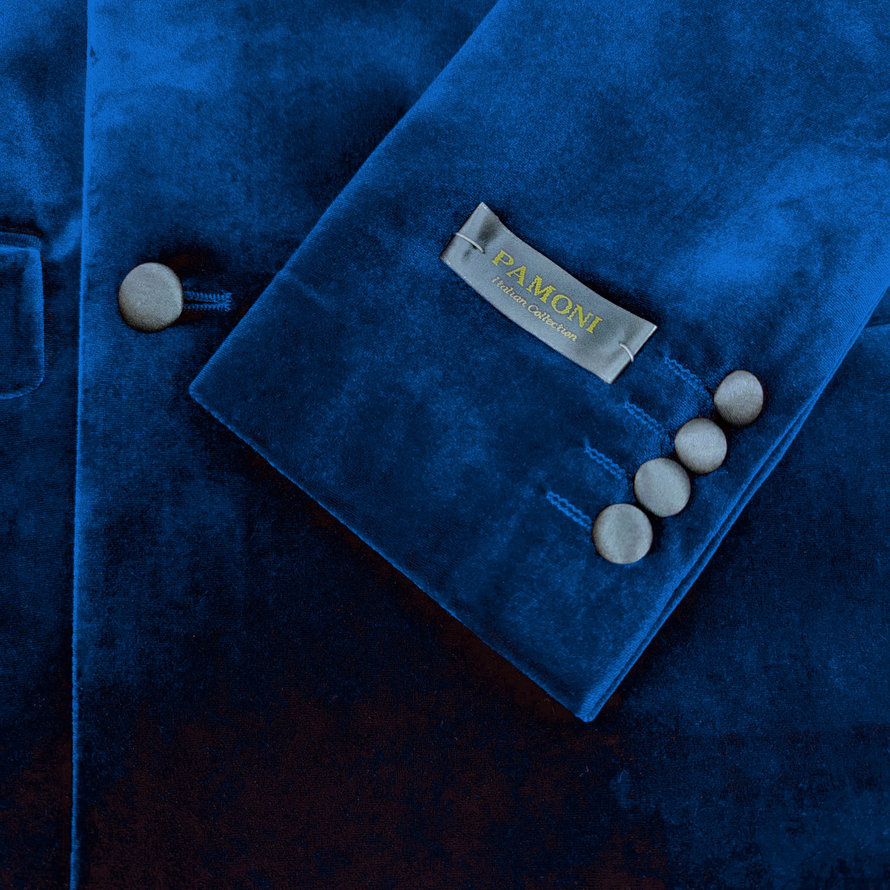 Royal Blue Double Breasted Velvet Tuxedo Blazer