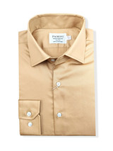 Beige Slim Fit Cotton Shirt – Single Cuff