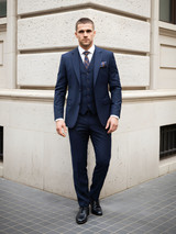 Men’s Slim Fit 3-Piece Wool-Blend Suit – Navy