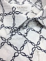 White Chain Pattern Slim Fit Shirt