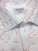 Red Dotted Print Slim Fit Shirt