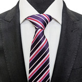 Purple Red Stripe Tie