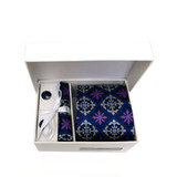 Purple Blue Geometric Pattern Tie