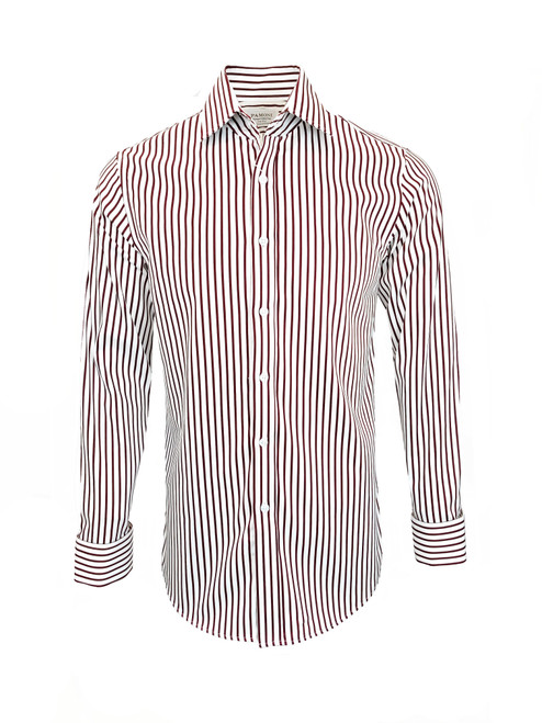 Men's Slim Fit Red & White Striped Shirt