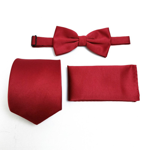 Burgundy Tie & Bow Tie Set