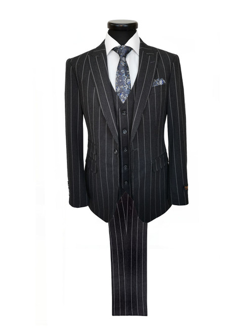 Charcoal Stripe 3-Piece Suit