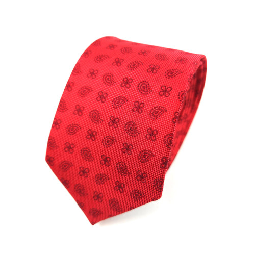 Red Geometric Tie & Pocket Square Set