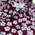 Burgundy White Flower Print Fitted Shirt