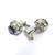 Silver Purple Gem Stone Cufflinks