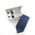 Navy Paisley & Clover Geometric Tie & Cufflinks Set