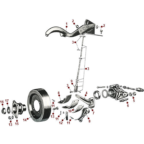 Emergency Brake, Exploded View - 52-71 M38A1