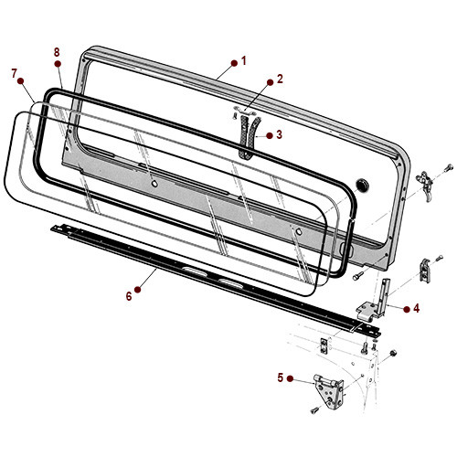 Body - Windshield - Willys CJ-5, 6