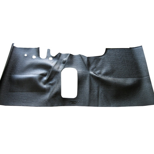 US Made Moulded Front Floor Mat in Black Rubber  Fits 41-71 MB, GPW, CJ-2A, 3A, 3B, 5, M38, M38A1