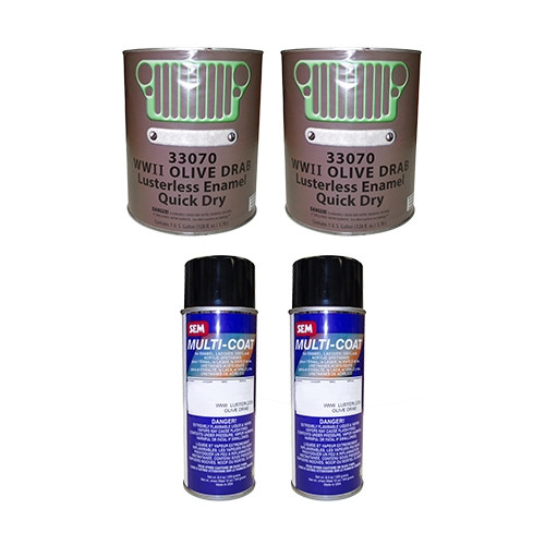 Olive Drab Green Flat Body Paint Kit Fits  41-71 Jeep & Willys