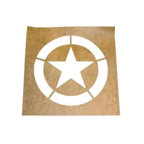 Paint Stencil w/10" Diameter Star "Broken" Invasion Circle  Fits : 41-71 Jeep & Willys