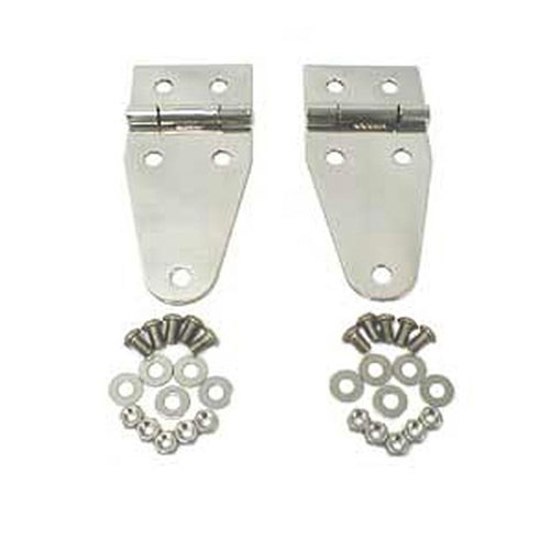 Hood Hinges in Stainless  Fits 55-86 CJ-5, 6, Jeepster Commando