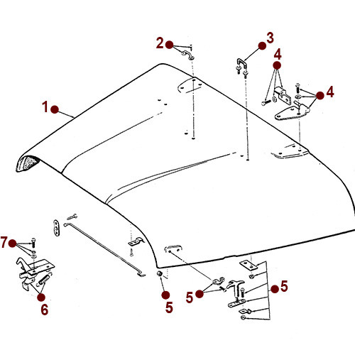 Body - Hood - Willys CJ-5, 6
