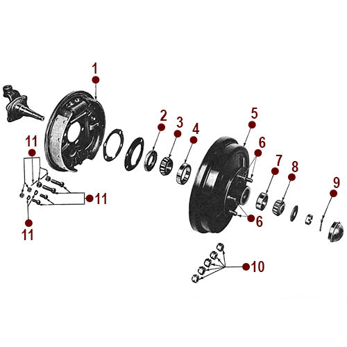 Front Axle - Front Wheel Hub - 2WD Jeepster
