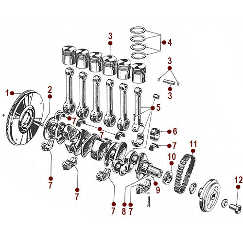 6-226 Engine - Crankshaft, Bearing, Connecting ...