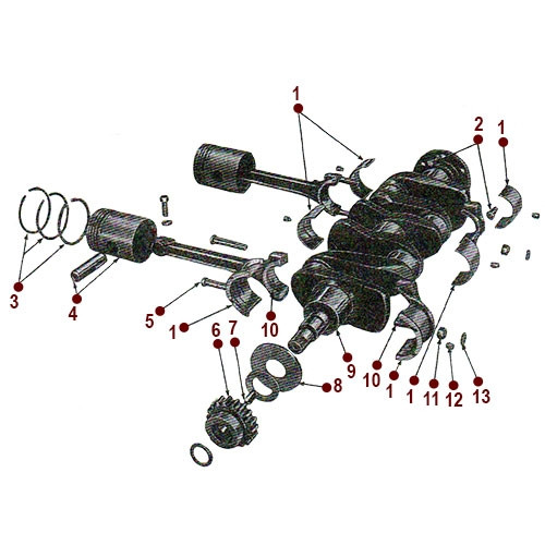 4-134 L Engine - Crankshaft and Connecting Rods