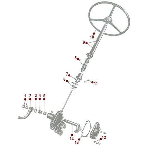 Steering Gear - View 2 - 49-53 CJ-3A