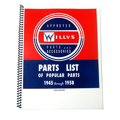 Willys Master Parts List Manual  Fits All Willys & Jeeps