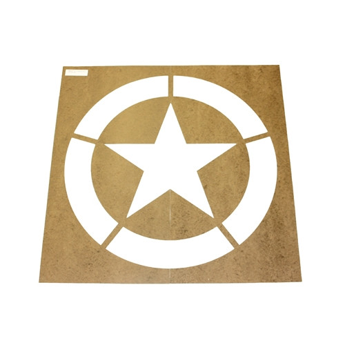 Paint Stencil w/20" Diameter Star "Broken" Invasion Circle  Fits  41-71 Jeep & Willys