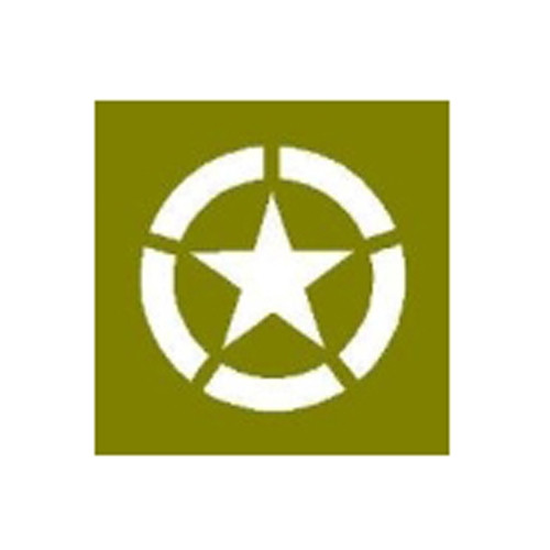 Paint Mask Stencil w/25" Diameter Star "Broken" Invasion Circle Fits  41-71 Jeep & Willys