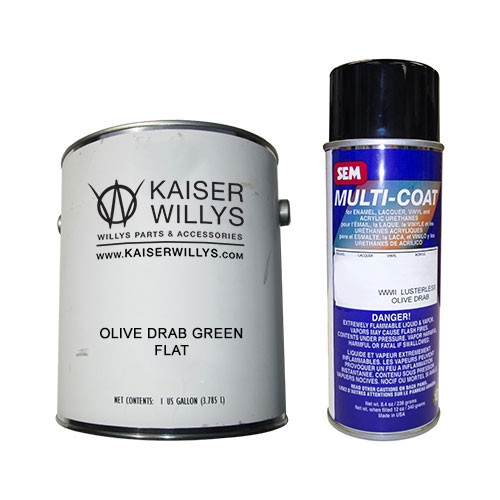 Olive Drab Green Flat Chassis Paint Kit Fits  41-71 Jeep & Willys